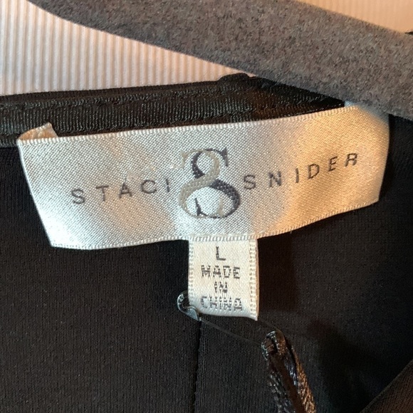 NWT Staci Snider Black With Pintuk Bodice Top Back Zipper New and Stunning - Picture 3 of 12